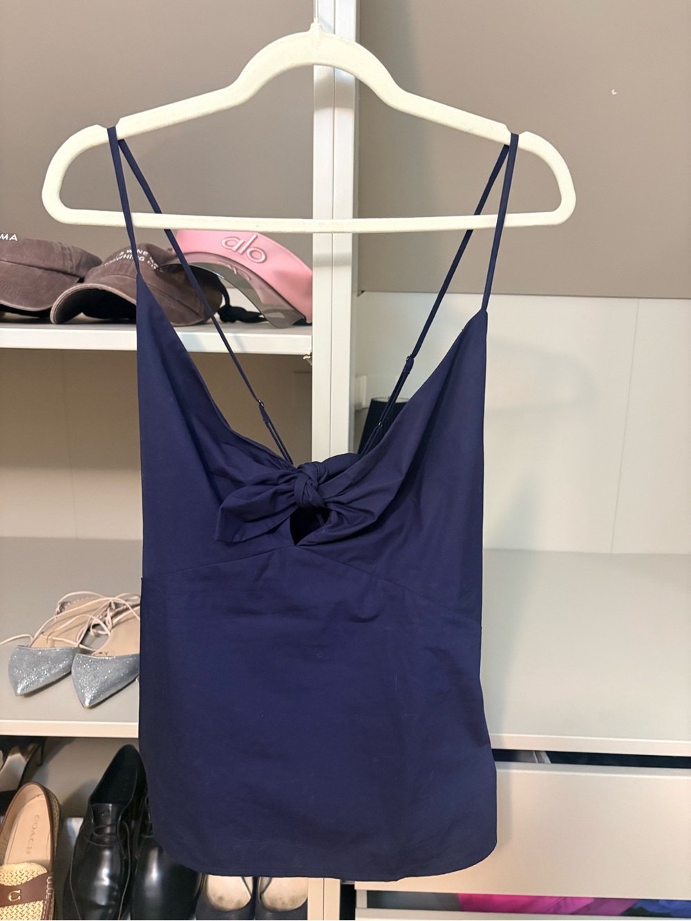 Banana Republic Factory Navy Spaghetti-Strap Knot Cami, L - Picture 3 of 10